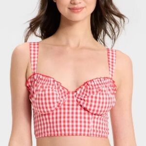Colsie Women's‎ Gingham Woven Corset Bra